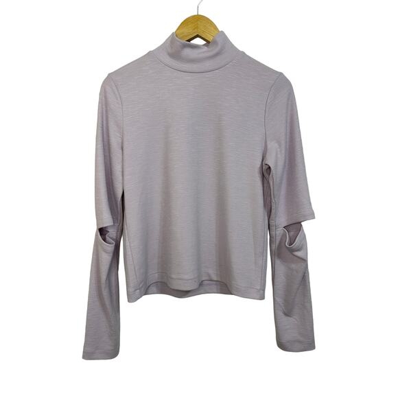 Line and Dot mock neck slit sleeve lavender sweater size Small #LT2581B‎ - Picture 5 of 5